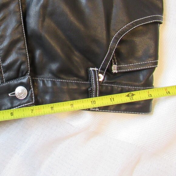 We the Free Faux Leather Pants, Black, sz. 4 , waist 26in, closure buttons: - Picture 6 of 8